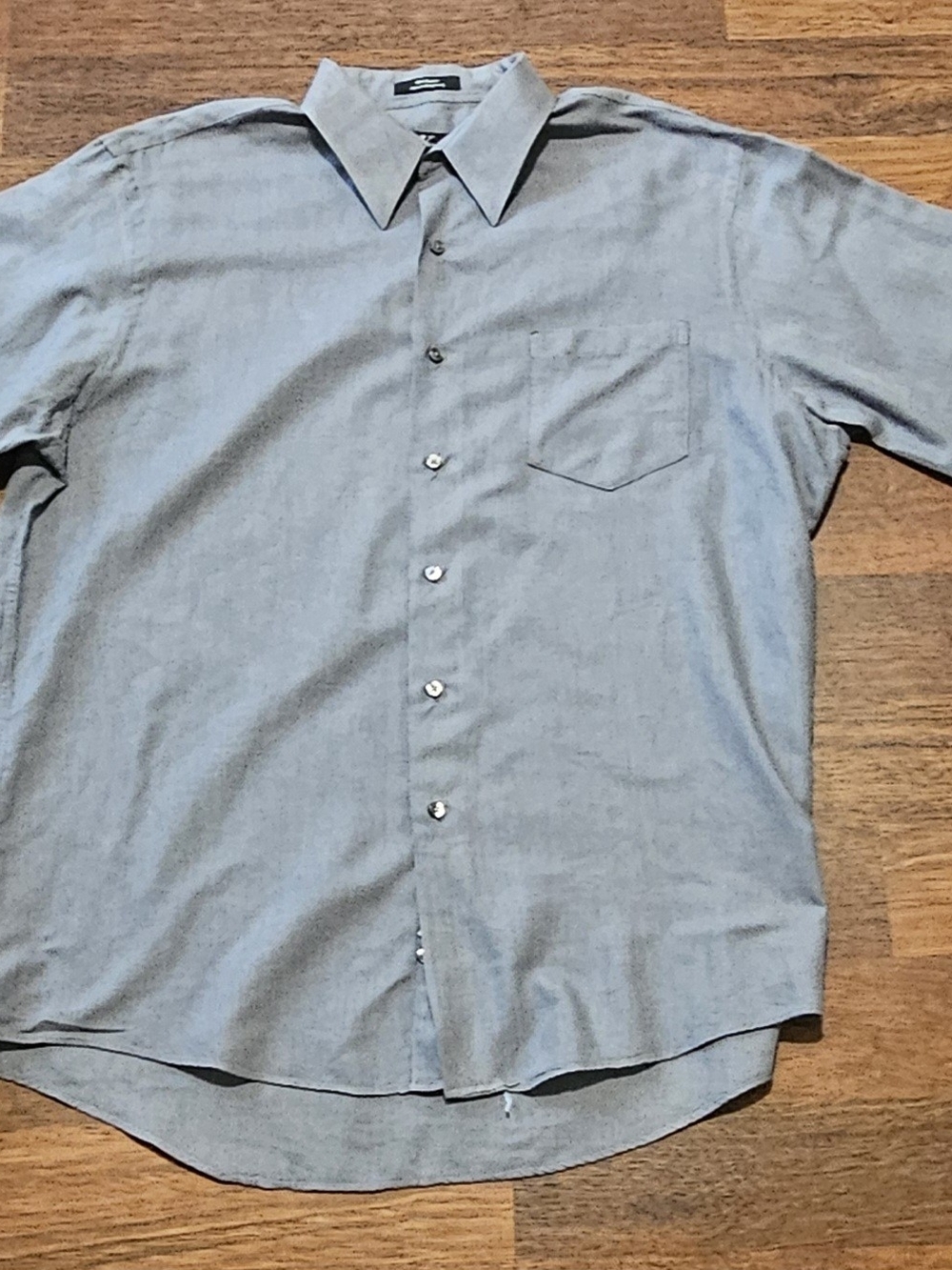 CALVIN KLEIN mens long sleeve dress shirt SIZE 17x35 COLOR BLUE/GREY LXL22D